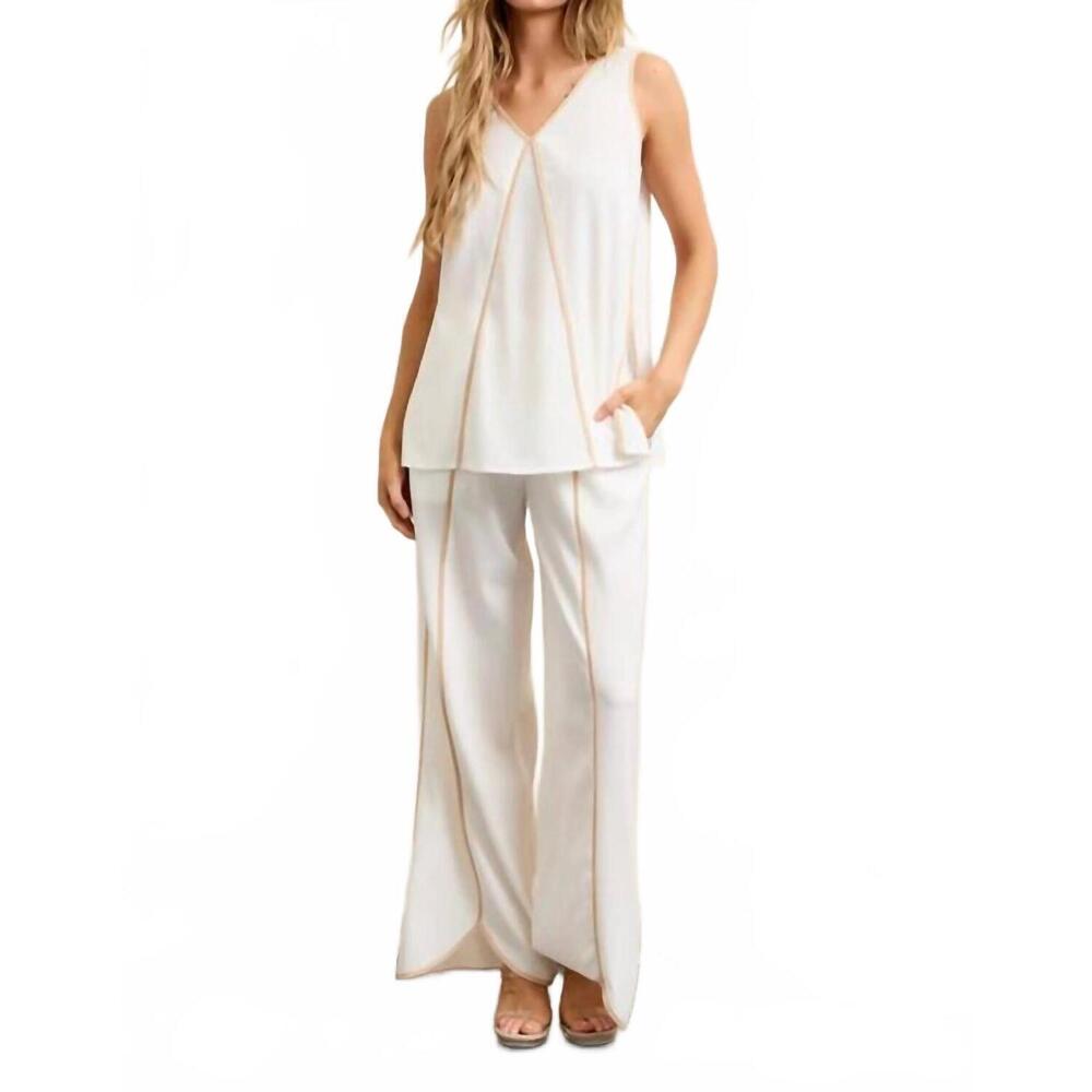 NEW ART & LOVE USA sleeveless tunic & pants set in white
